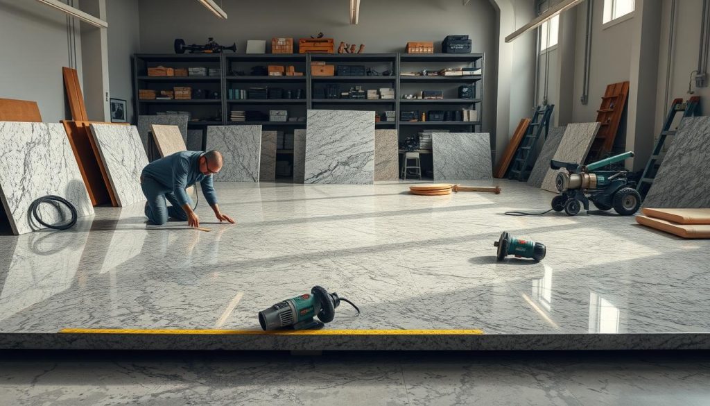 آماده‌سازی محل نصب گرانیت